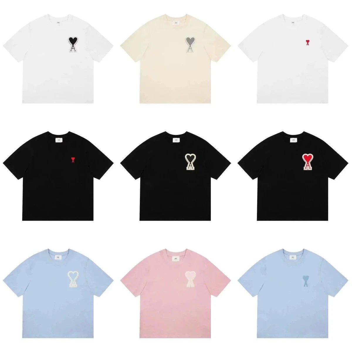 Ami Paris Ami Ami de Coeur Cotton T-Shirt Multicolor